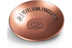PuGez 7 Year Anniversary Copper Gifts for Her/Him, 7th Wedding Anniversary for Wife Husband, 4" Ring Holder Dish Jewelry Tray - Unique Decoration Ideas Copper Gift for Men Women Couple