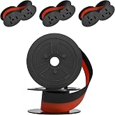 4 Pack Sharp EL-1197PIII Calculator Ink Ribbon, Red/Black | Compatible with Canon MP11DX, Sharp EL-2196BL, Porelon 11216, Casio DR-210R, and Other Models; Clear Prints, Long-lasting