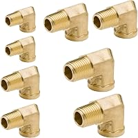 45 Degree Street Elbow Fitting - 1/8" NPT Male To Female, Brass, For Air, Water, Oil, Gas