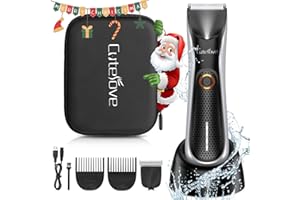 FAIRYLOVE Body Hair Trimmer for Men, Electric Ball Shaver Groomer with LED Light, Safe Guard, Waterproof, Rechargeable - Wet/Dry Privates Groomer - Male Groin Hair Trimming Hygiene Razor (Black)