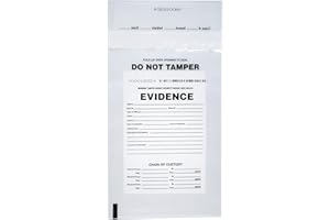 SECUR-PAK 100pk Evidence Bags, 6" x 9" - Premium, Tamper Resistant Bags - Fold Over Sealing Enclosure, Transparent 2.5 Mil Coextruded Polyethylene