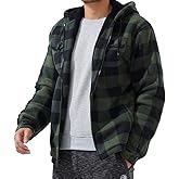 Yasumond Hoodies for Men Zipper Fleece Sweatshirt Heavy Sherpa Lined Hooded Warm Winter Coats Big Tall