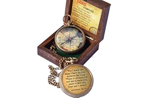 TA DIZAYN For I Know The Plans I Have For You, Jeremiah 29:11, Solid Brass Directional Engraved Compass, Baptism Gifts for Boys Girls, First Communion, Christian Gifts for Men, First Confirmation Gifts for Boys
