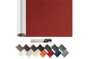 ILOFRI Leather Repair Patch Tape 60x17 inch, Durable Self Adhesive Leather and Vinyl Repair Tape Large Size for Couch, Car Seat, Boat Seats, Furniture, Upholstery, Sofa, Chair - Dark Red