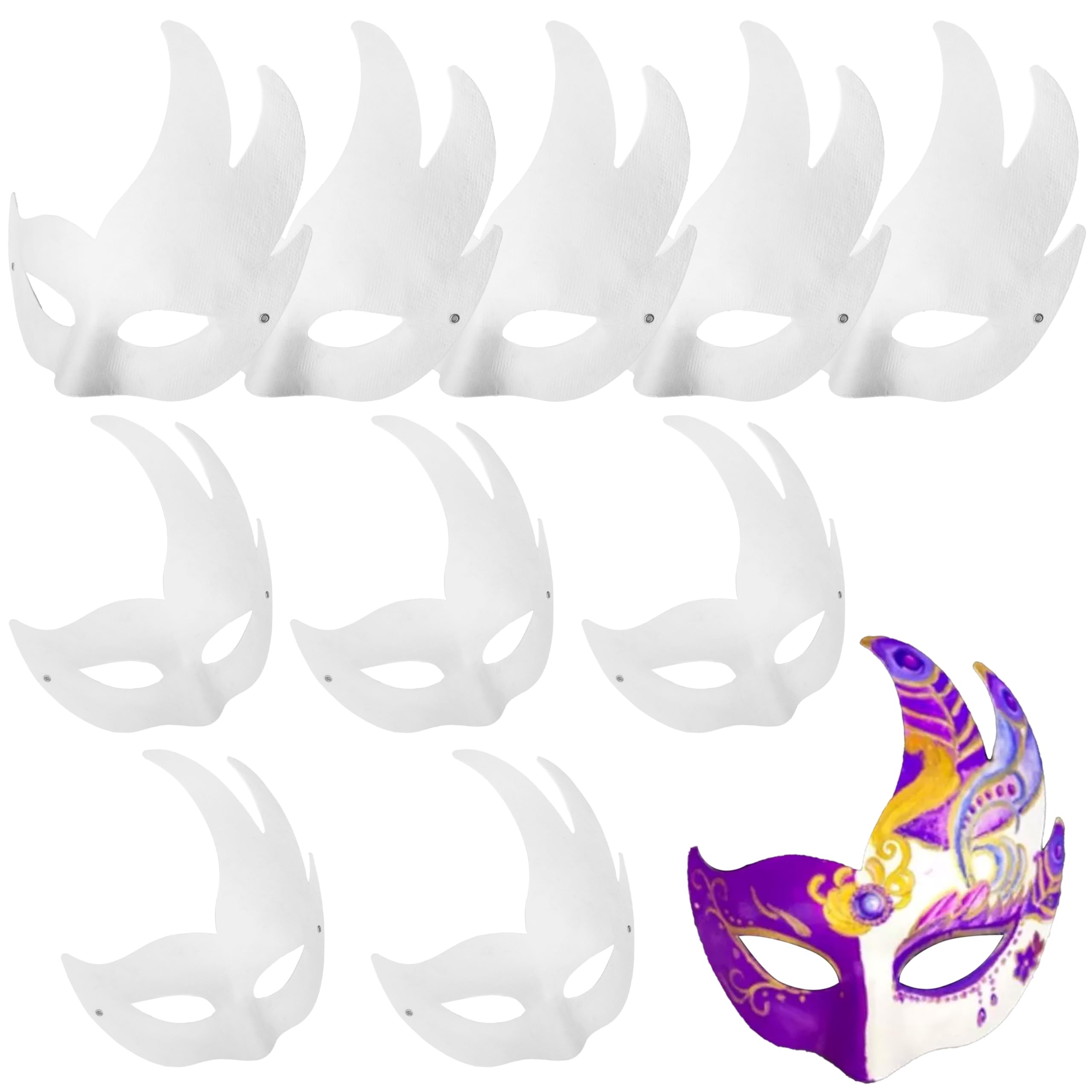 zrfgbxim 10 Pcs Swan Masks to Decorate, DIY White Paper Animal Half Face DIY Blank Hand Painted Masks for Halloween Masquerade Carnival Mardi Gras Christmas Cosplay