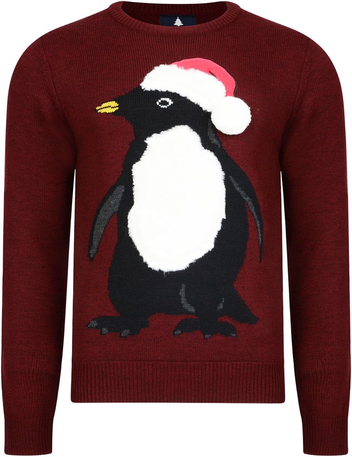 Threadbare Mens Penguin Christmas Jumper Penguin - Warm Burgundy - XX Large: Amazon.co.uk: Clothing