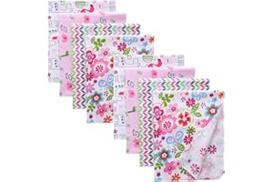 Gina Era Cotton Flannel Receiving Blankets Baby 8 Pcs, Baby Swaddle Blankets, Baby Flannel Blanket 30 X 30 Inch for Boy Girl (Style-1)