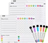 DODUOS 3 Magnetic Kids Chore Charts w/ 6 Markers Reusable Responsibility view 1