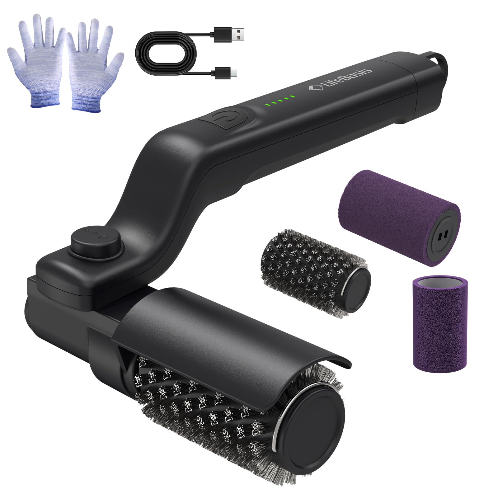 Photo 1 of LifeBasis Cordless Electric Grill Brush, 2 in 1 Rechargeable BBQ Grill Cleaner Spin Scrubber with 360° Rotating Cleaning, 3-Speed Settings, Replaceable Brush Heads for Charbroil Grates – Black