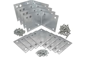 Stationary and Floating Dock Inside Corner Kit with Hardware, 4 Inside Corners and 8 Backer Plates - Heavy-Duty Galvanized St