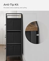SONGMICS Chest of Drawers 7-Drawer Cabinet Rustic Brown Black LTS137B01 view 6