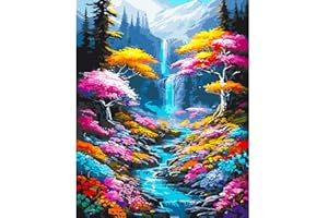 eniref Paint by Numbers for Adults Canvas, Landscape Easy DIY Paint by Number for Adults Beginners, Acrylic Paint by Numbers Kit Perfect for Gifts and Home Decor, 16X20 Inch (Scenery Waterfall)