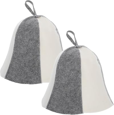 MAGICLULU 2-Pack Sauna Hat Wool Felt Unisex Heat Protective Cap