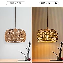 OCWHT Rattan Pendant Light Fixture Ceiling Bohemian