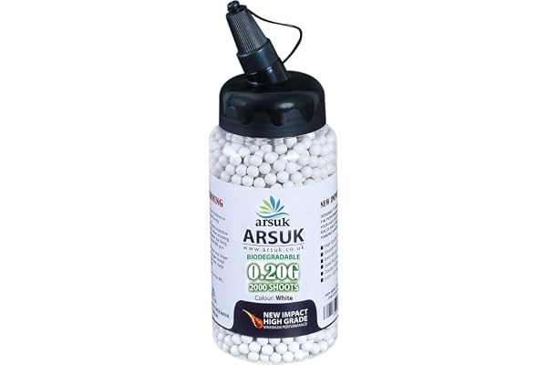 ARSUK biodegradable 0.20 gram seamless 6mm airsoft BBs in white