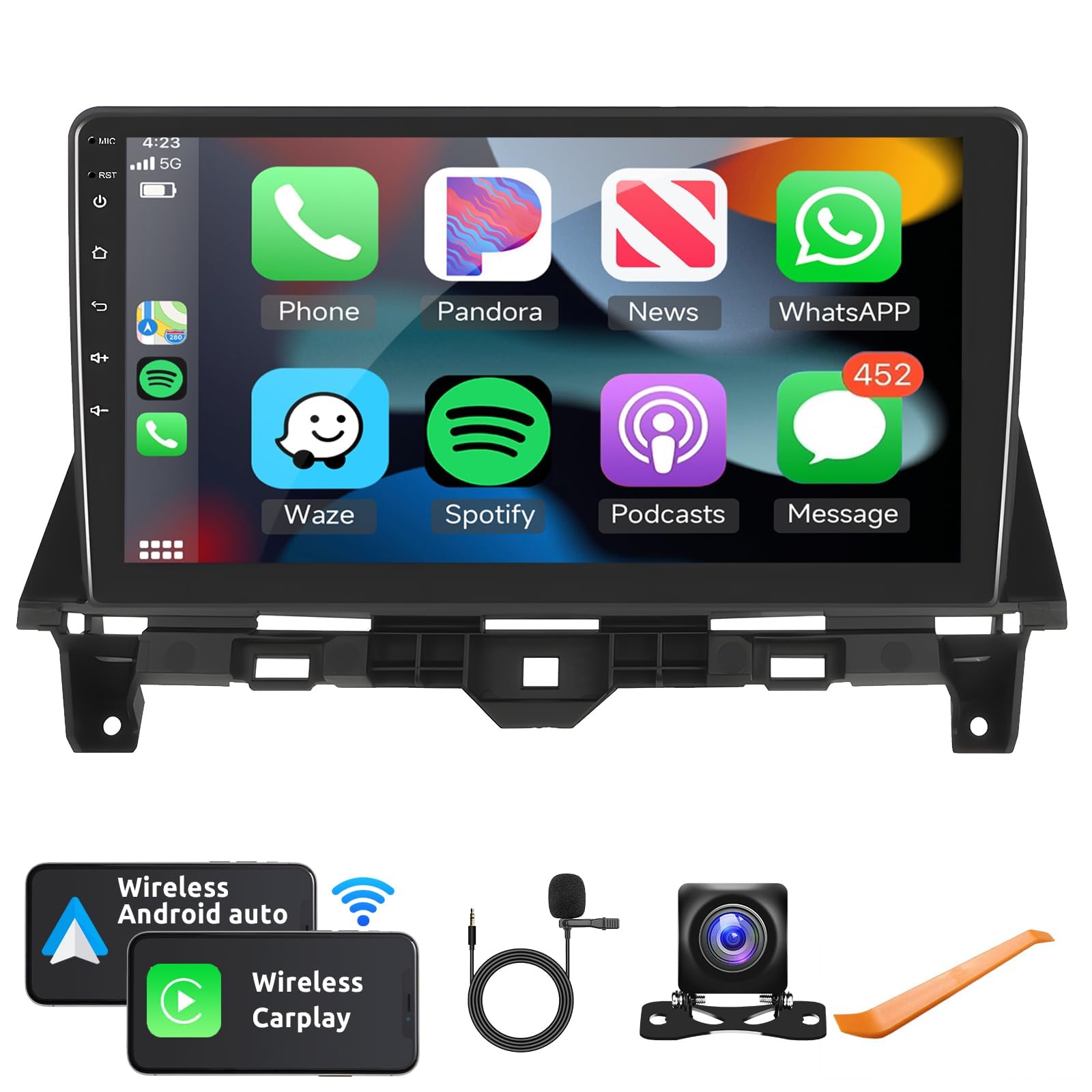 Photo 1 of Android Car Stereo for Honda Accord 8th 2008 2009 2010 2011 2012 2013 Support Wireless Carplay/Android Auto with 10.1 Inch Touchscreen WiFi GPS Navigation BT USB FM/RDS Radio Receiver Backup Camera