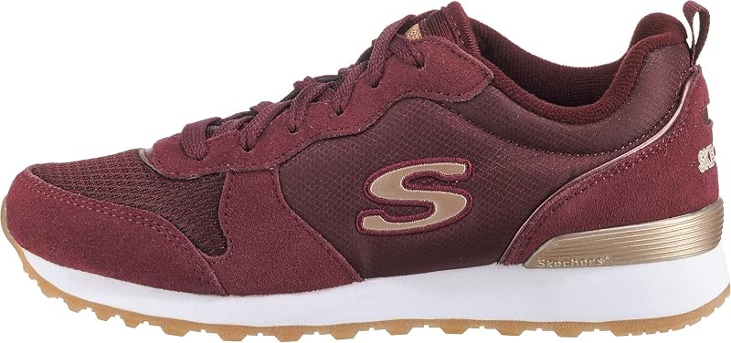 Feminino OG 85 Goldn Girl Trainer, acabamento em camurça Borgonha/ Nylon/ Malha/ Rose Gold, 38 EU