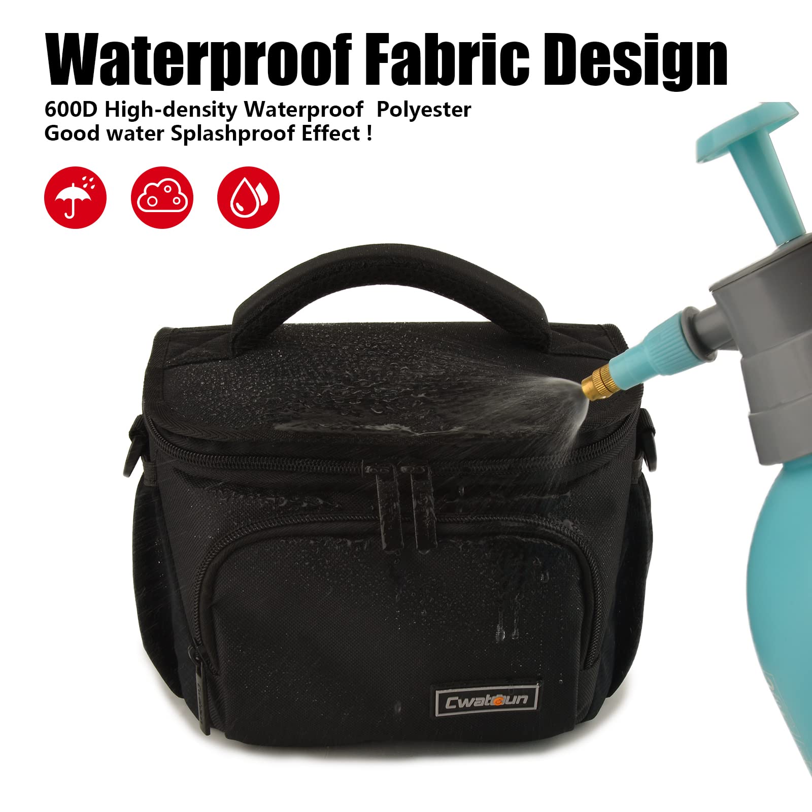 Cwatcun Small Camera Sling Bag Crossbody Camera Shoulder Case, Waterproof Travel Photography Camera Messenger Bag for Canon, Nikon, Sony, Fuji DSLR/SLR/Mirrorless Cameras, Lens and Accessories