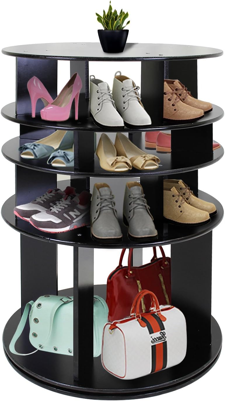 3 tier stackable bamboo shoe rack on Amazon Com Jerry Maggie Rotated Shoe Rack Shelf Table Shoe Organizer Mdf Wood Like Shelf Free Standing Flat Shoe Racks Modern Fashion Design Style 4 Tier Multi Function Multi Heights