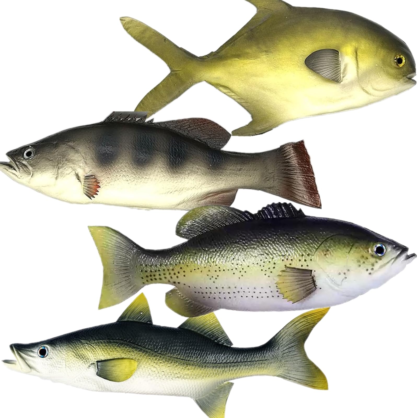 Photo 1 of **MISSING ONE **
NROZIET 4 Pack Fake Fish, 11 Inch Realistic Artificial Fishes Models, Rubber Lifelike Fake Sea Fish Decor for Aquarium Displays, Themed Parties, Photography Props, Kitchen Decor 4 Unique Styles
