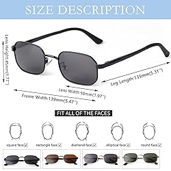 SDINM Polarized Square Sunglasses for Women Men