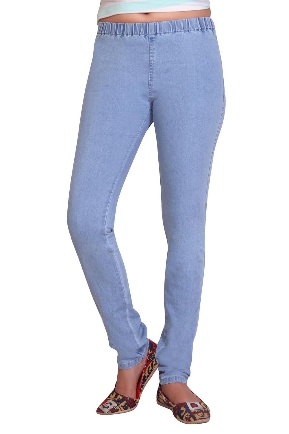 adbucks silky cotton lycra stretchable womens jeggings (pack of 2)