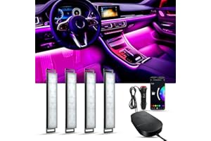 YiLaie Interior Car Lights Smart Car LED Lights with App Control Music Sync Color Changing RGB LED Lights Bar for Car Interior Lighting with Charger DC 12V Car Accessory for Women Men, Hard Lights Bar