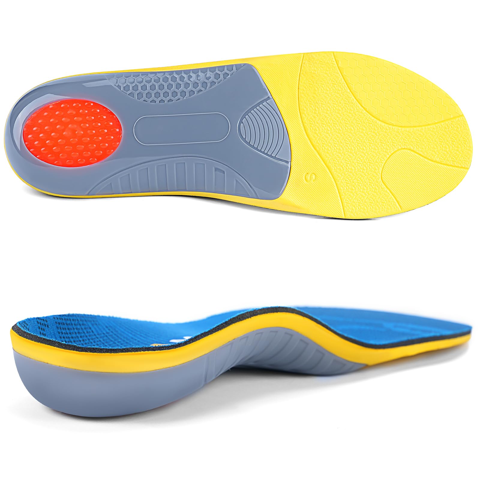 Photo 1 of Arch Support Inserts for Plantar Fasciitis Shoe Insoles for Men Women Orthotics Relief of Flat Feet Arch Heel Pain Fatigue (Men 5-5 1/2 | Women 7-7 1/2-(240mm),Blue)