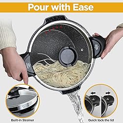 8.5 Quart Stock Pot with Strainer Lid, Multipurpose
