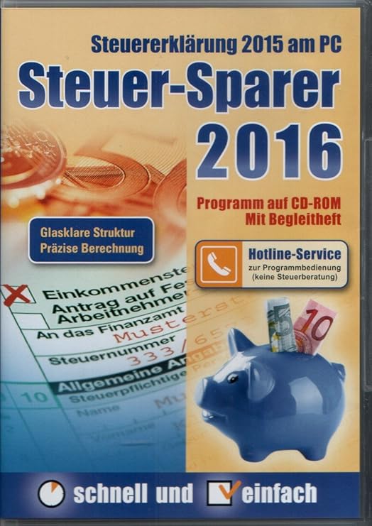Steuer-Sparer 2016 (Glasklare Struktur - Präzise Brechnung) - Steuererklärung 2015 am PC