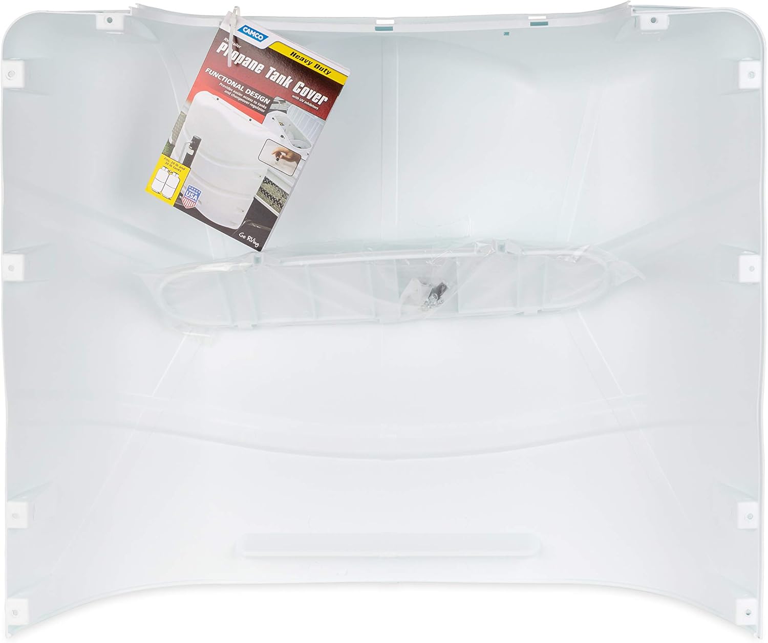 Camco 40559 Heavy-Duty 20lb or 30lb Dual Propane Tank Cover (Polar White): Automotive