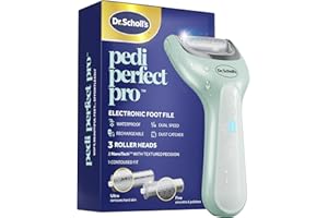 Dr. Scholl's Pedi Perfect Pro Electric Foot Callus Remover, Waterproof, Rechargeable with x3 Roller Heads, Removes Hard Skin 