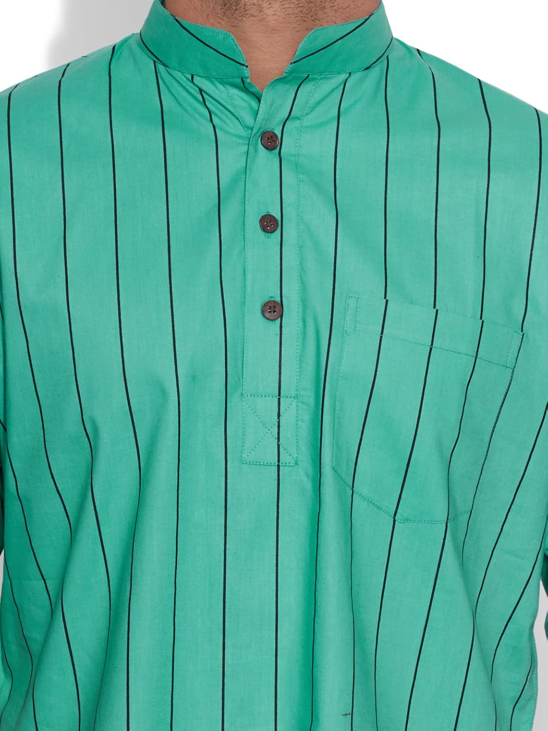 very me men's cotton turquoise short kurta