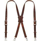 NUTUCH Grain Buffalo Leather Suspender for Men | Vintage Suspenders | Leather Braces | Western Heavy Duty Dress Suspender men