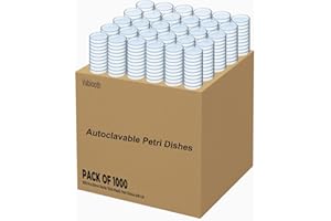 [Autoclavable] 1000 Packs Sterile Thick Plastic Petri Dishes with Lid, Vabiooth 60mm Dia x 15mm Deep Clear 3 Vents Petri Dish for Lab Science Experiment, Non-Fragile, Scratch-Resistant