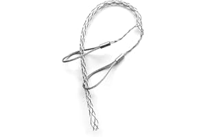 YZELCMT Cable Pulling Grip Lassos for 6-9mm（0.24"-0.35"）electrical wire, Double head rope loop, 10.24" long steel wire mesh sock, Anti-slip flexible cable sleeve