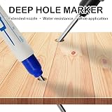 tinshow 6PCS Deep Hole Marker Pens 30mm Long Reach Carpenter Pencil Permanent view 5