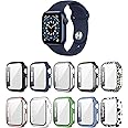 Landhoo 10 Pack case for Apple Watch Series 3 Series 2 38mm Screen Protector with Tempered Glass, Hard PC HD Full Cover Protective iwatch.