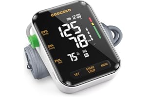 COOCEER Automatic Blood Pressure Monitor: X8 Digital Blood Pressure Machine Upper arm for Home use with Adjustable BP Cuff(8.7-16.5") - Large Backlit Display (Black)