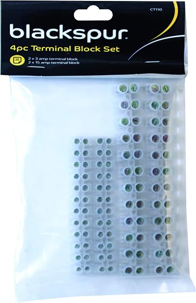 Blackspur BB-CT110 3A 15A Terminal Block Set Polyethylene Electrical Wiring 4