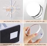 FENCHILIN Hollywood Vanity Mirror with Lights 12 LED 360 Rotation 10x Magnifier view 4