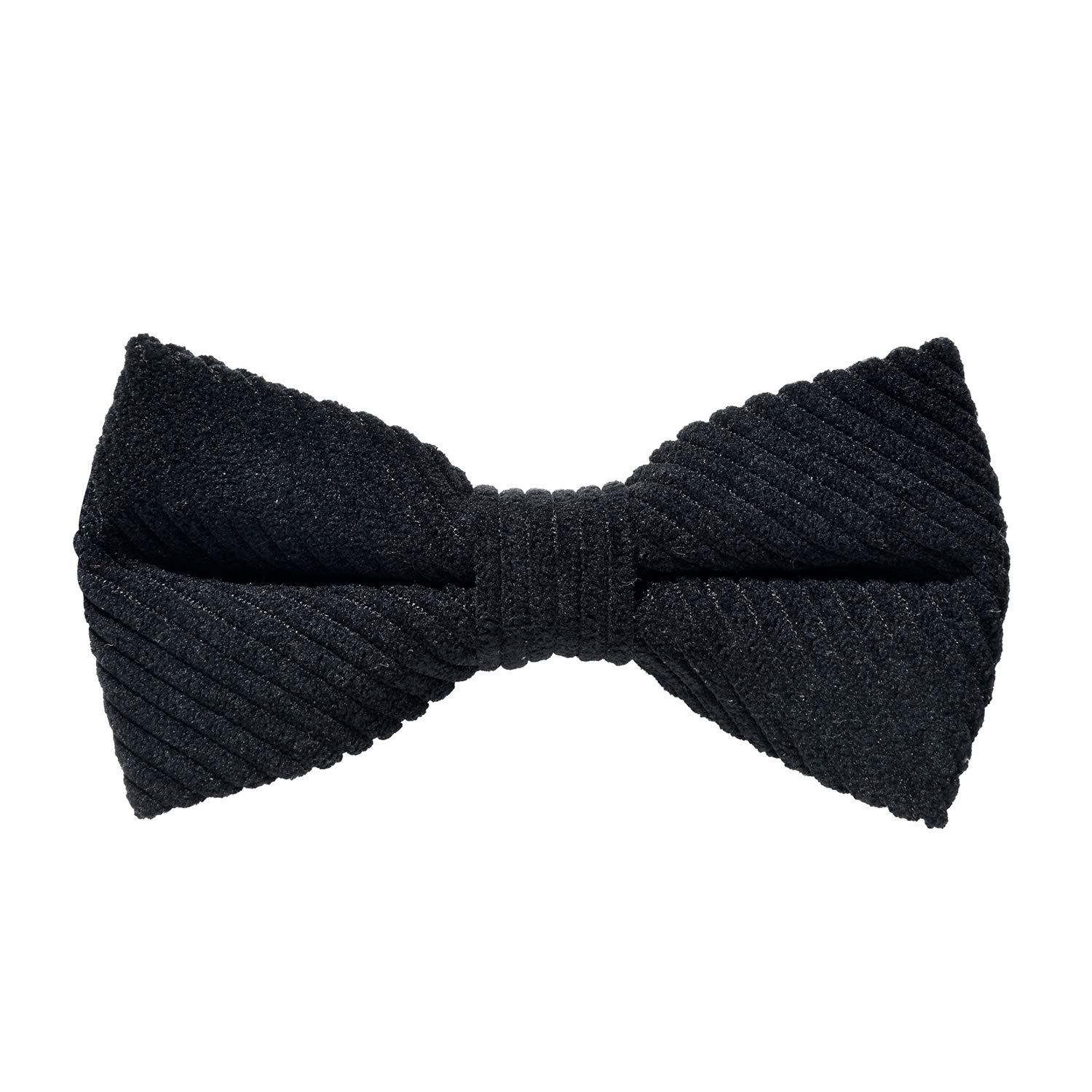 MASADA corduroy bow tie black - men's accessory in vintage-look, continuously adjustable, handmade with hook closure - 12 x 6 cm