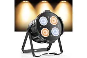 SEBRUANC COB Par Stage Lights 200W LED Spotlight Warm/Cold White Uplights for Event,Professional DMX DJ Par Can Lights Spotlight for Wedding,DJ,Church,Theater, Photo Studio,Concert,Live Show
