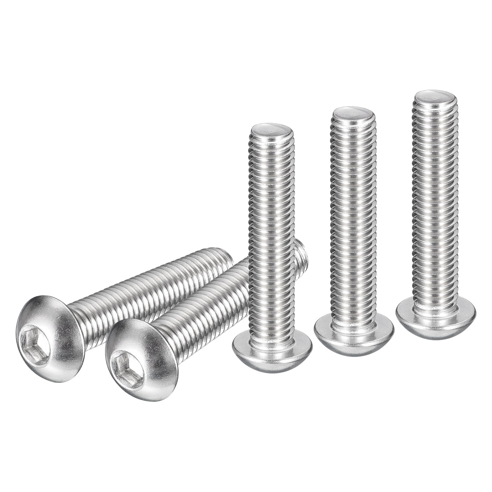 DTGN M10-1.5x50mm Button Head Socket Cap Screws - 10Pack - Good for Machine - 304 Stainless Steel 18/8 - Hex Drive Full Thread Fasteners — image 1