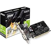 MSI Gaming GeForce GT 710 2GB GDRR3 64-bit HDCP Support DirectX 12 OpenGL 4.5 Single Fan Low Profile Graphics Card (GT 710 2G