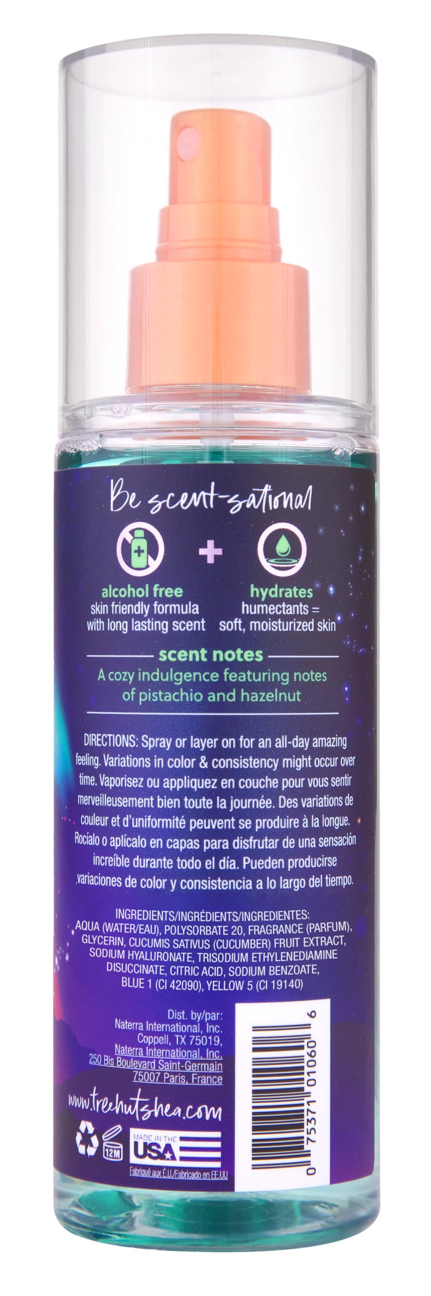 Tree Hut Aurora Nights Fragrance Mist, Hydrating, Alcohol-Free Formula, Cozy Scent with Warm Pistachio and Toasted Marshmallow Notes, 6 fl oz