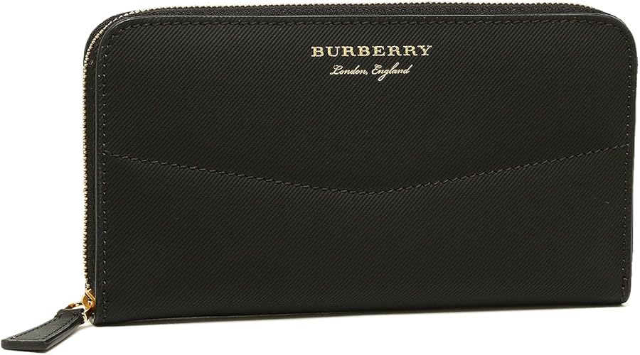 Amazon バーバリー 財布 Burberry Wallet Zip Around Elmor Dk レディース 長財布 無地 Black 黒 並行輸入品 Burberry シューズ バッグ