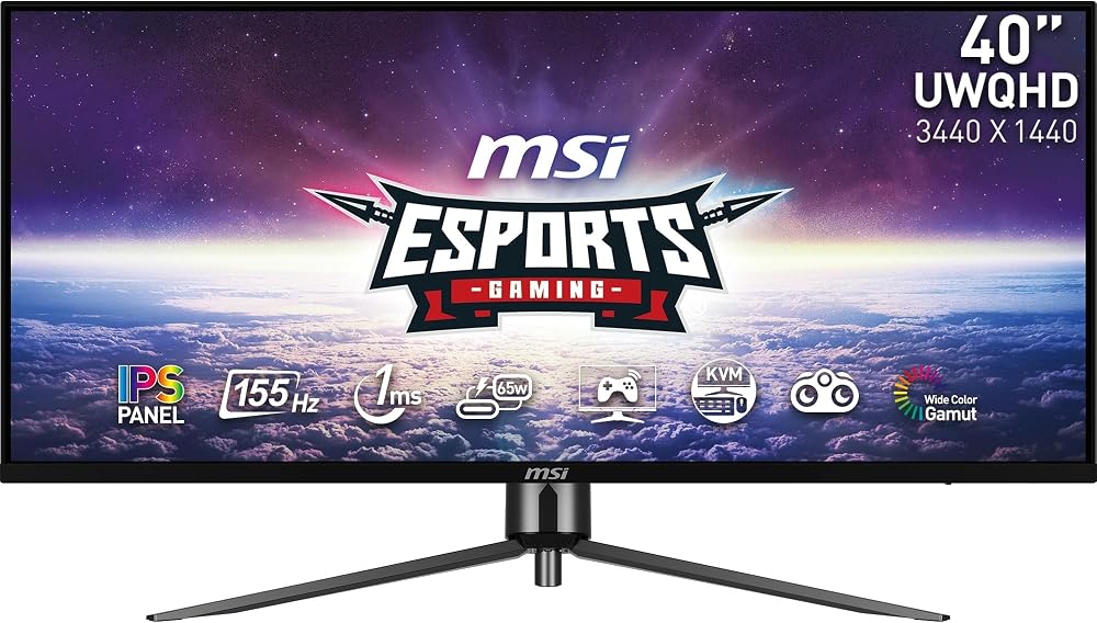 MSI MAG 401QR 40 Inch UWQHD Gaming Monitor IPS 155Hz 1ms DP/HDMI/C Type-C