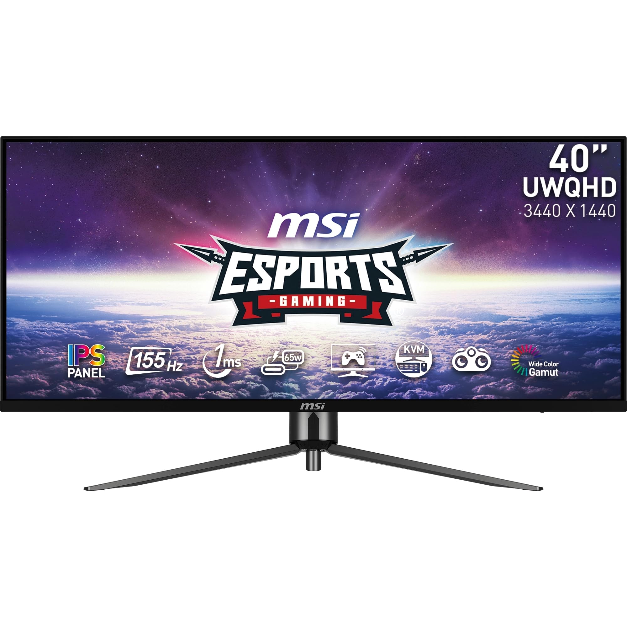 Msi Mag 401Qr - 40 Inch Uwqhd Esports Gaming Monitor - 3440 X 1440 Ips Panel, 155 Hz / 1Ms, Vesa - Display Port 1.4A &Amp; Hdmi 2.0 &Amp; Type C Port