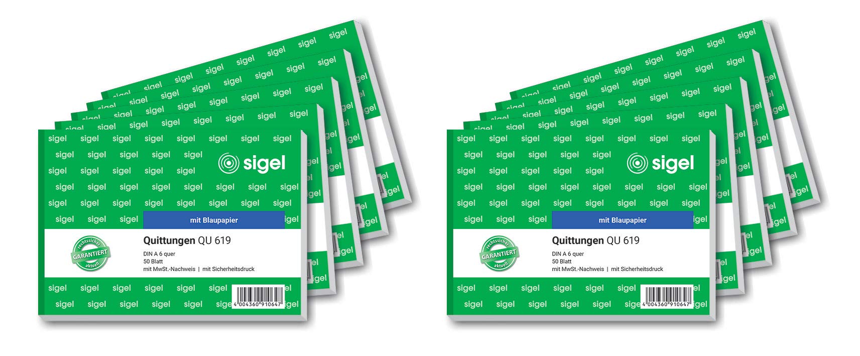 Sigel QU619 Invoice Books 'Quittung' ('Invoice') Pack of 10 [German Import]